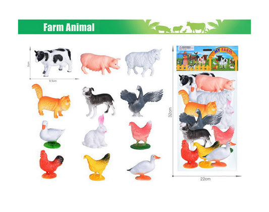 Set Animale Domestice cu Păsări – Fermă - 12 piese